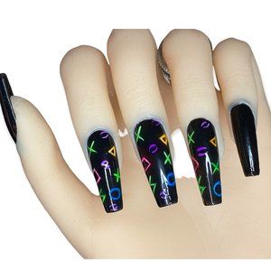 Neon Figures Press On Nails